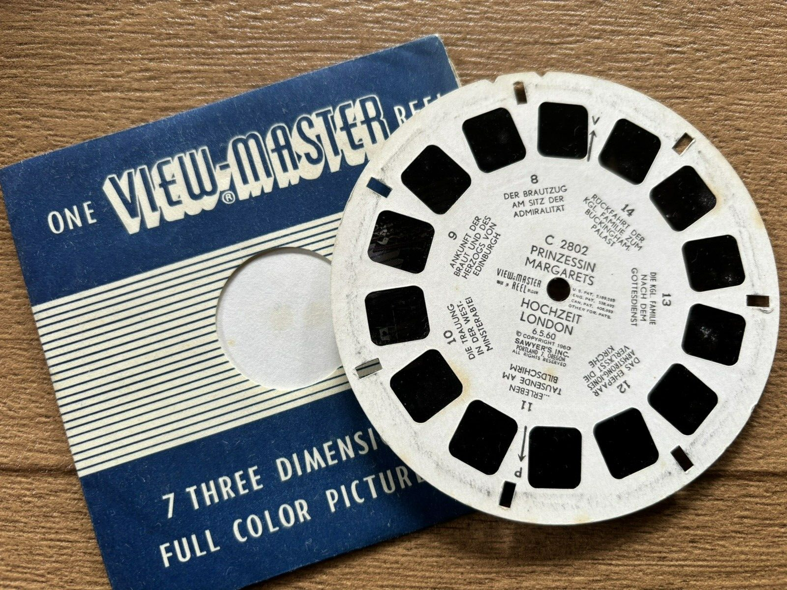 view-master, C 2802 Prinzessin Margarets Hochzeit, viewmaster, guter Zustand