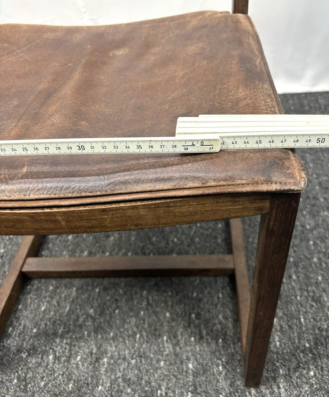 1 von 5 Skandinavischer Esszimmer Stuhl Midcentury Leder Holz Bauhaus Vintage 