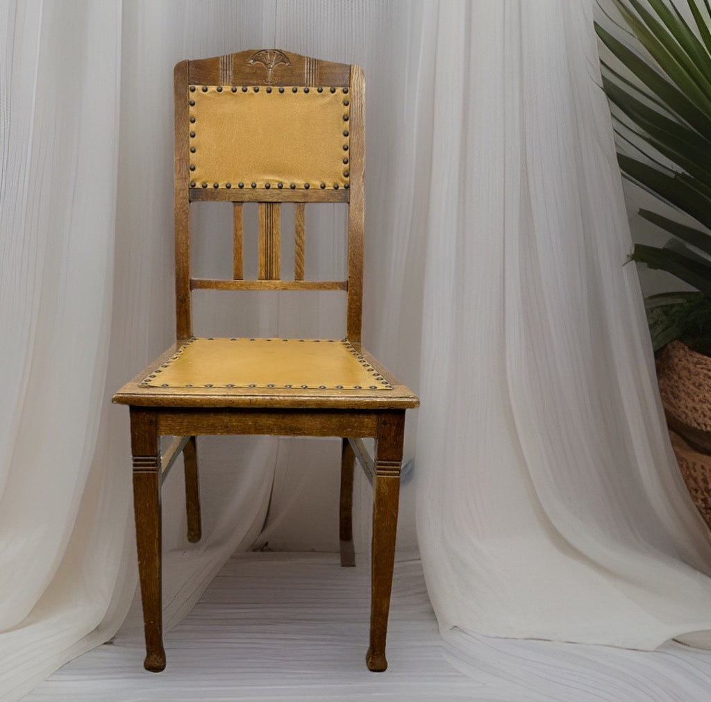 Stuhl Kaffeehaus Landhaus Bistro Art Deco Leder Holz Küche