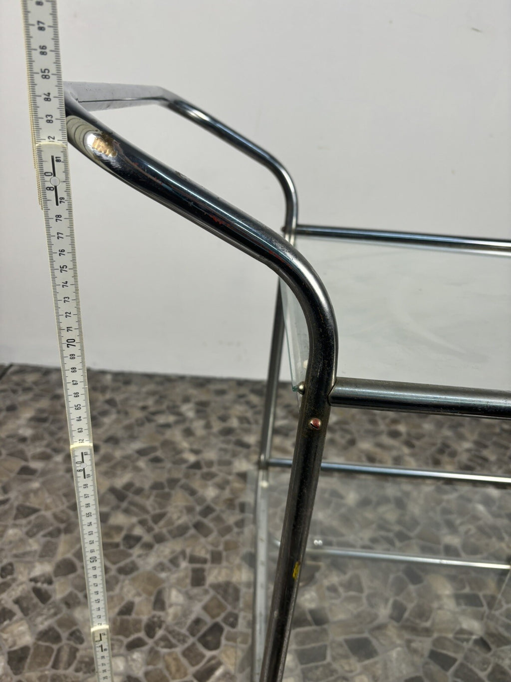 Servierwagen Barwagen Teewagen Stahlrohrmöbel Bauhaus Art Deco Glasböden Küche