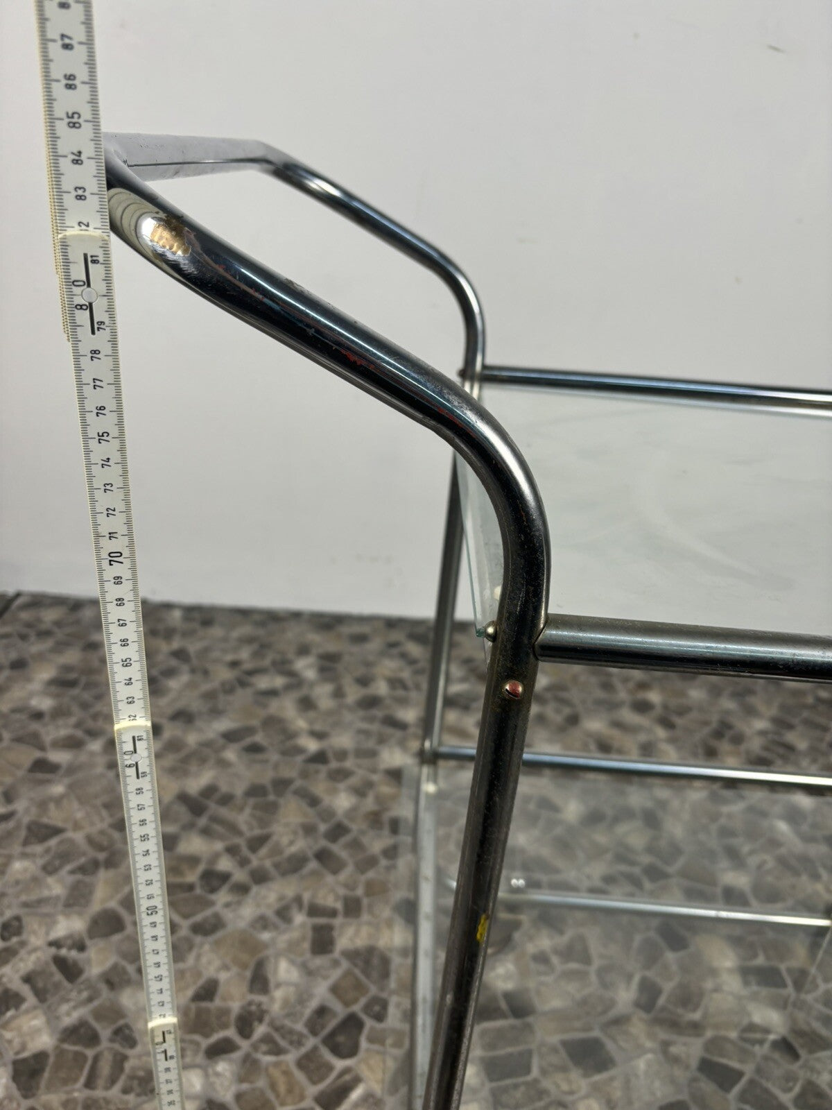 Servierwagen Barwagen Teewagen Stahlrohrmöbel Bauhaus Art Deco Glasböden Küche