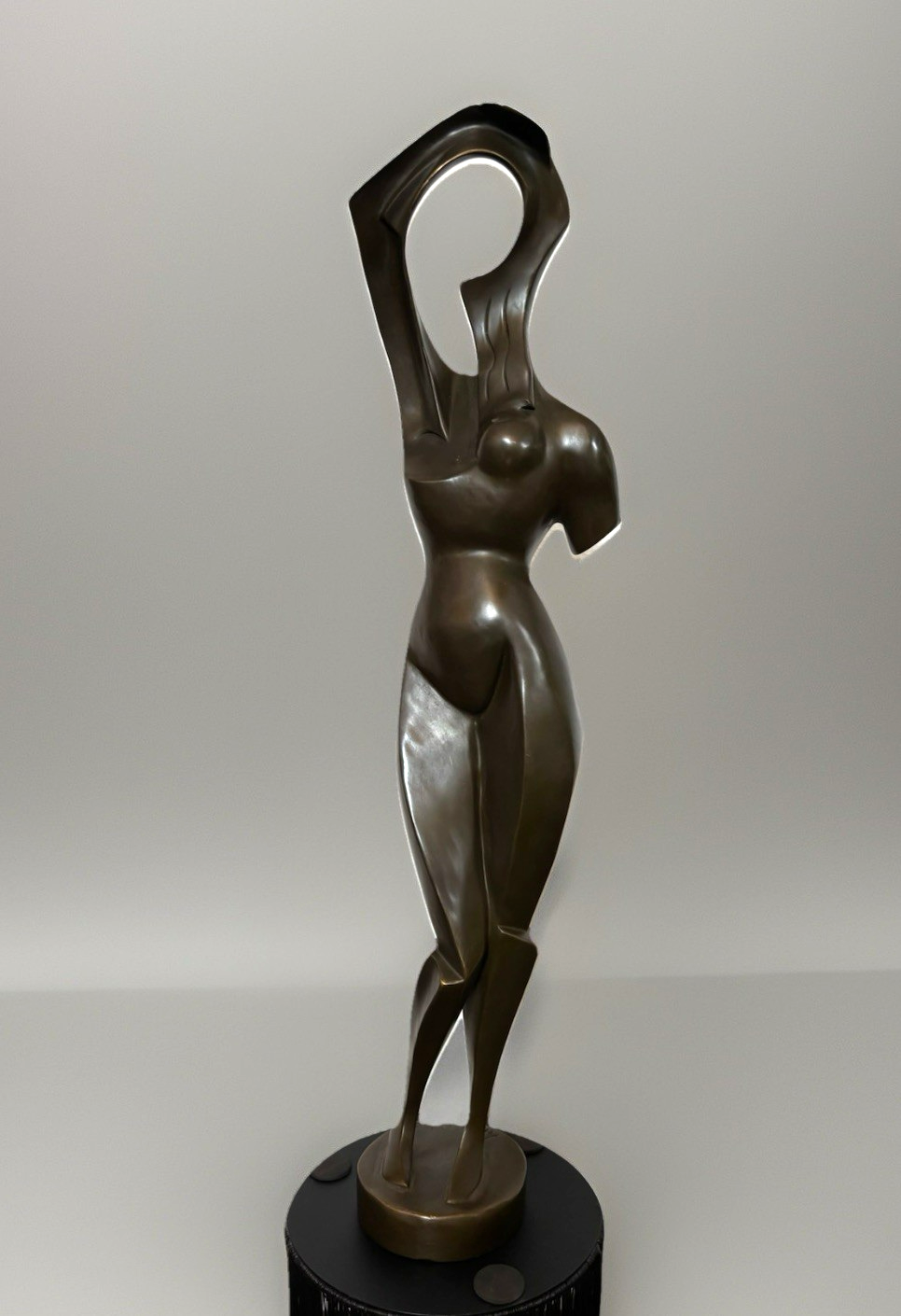 Bronze Skulptur Frau im Stil Archipenko  Abstrakte Moderne Kunst Kubismus 58 cm