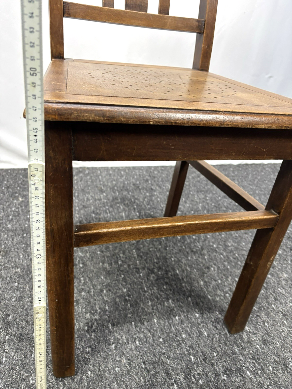 1 von 2 Holzstuhl Prägesitz Art Deco Küche Esszimmer Antik Vintage