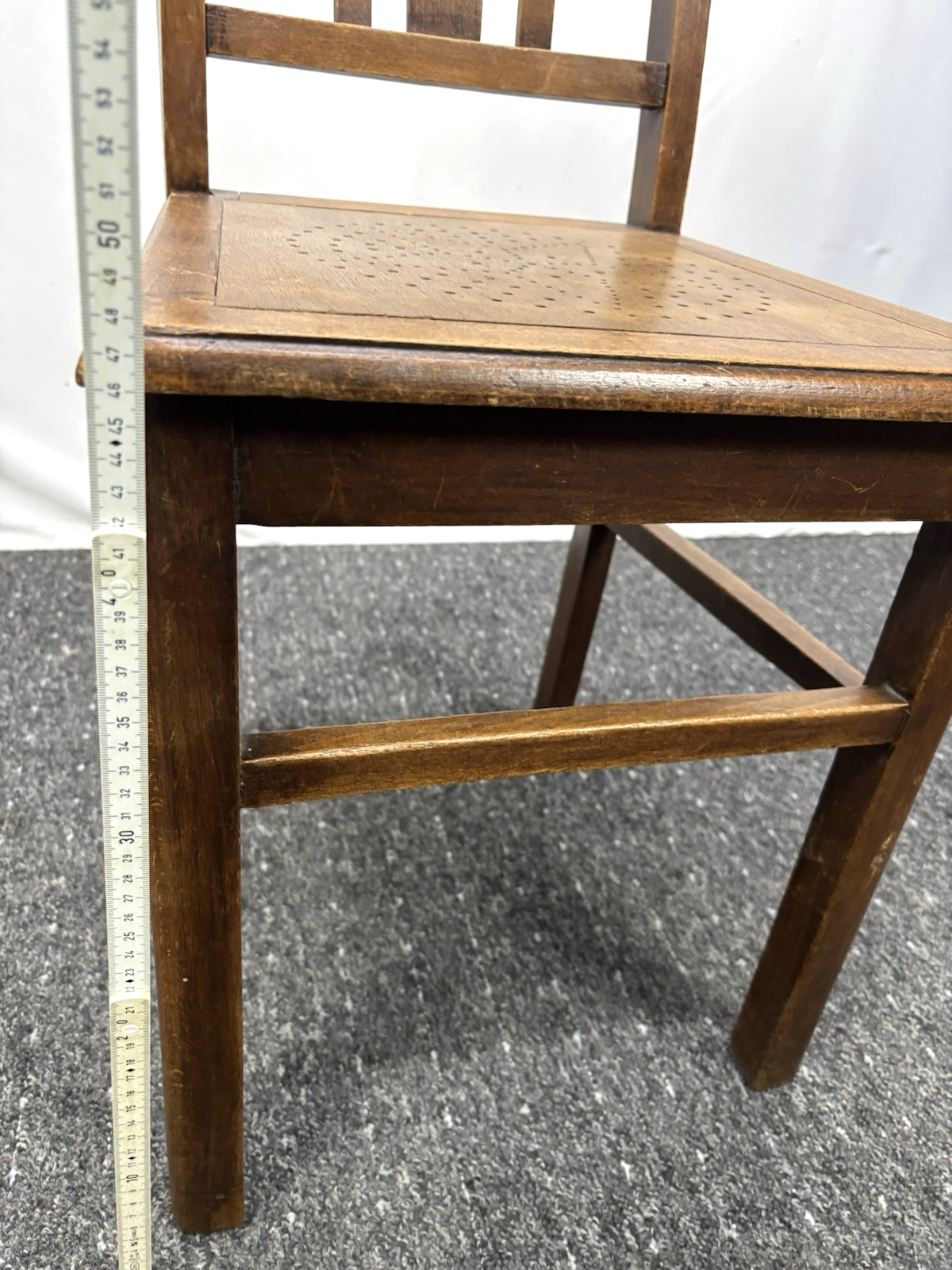 1 von 2 Holzstuhl Prägesitz Art Deco Küche Esszimmer Antik Vintage