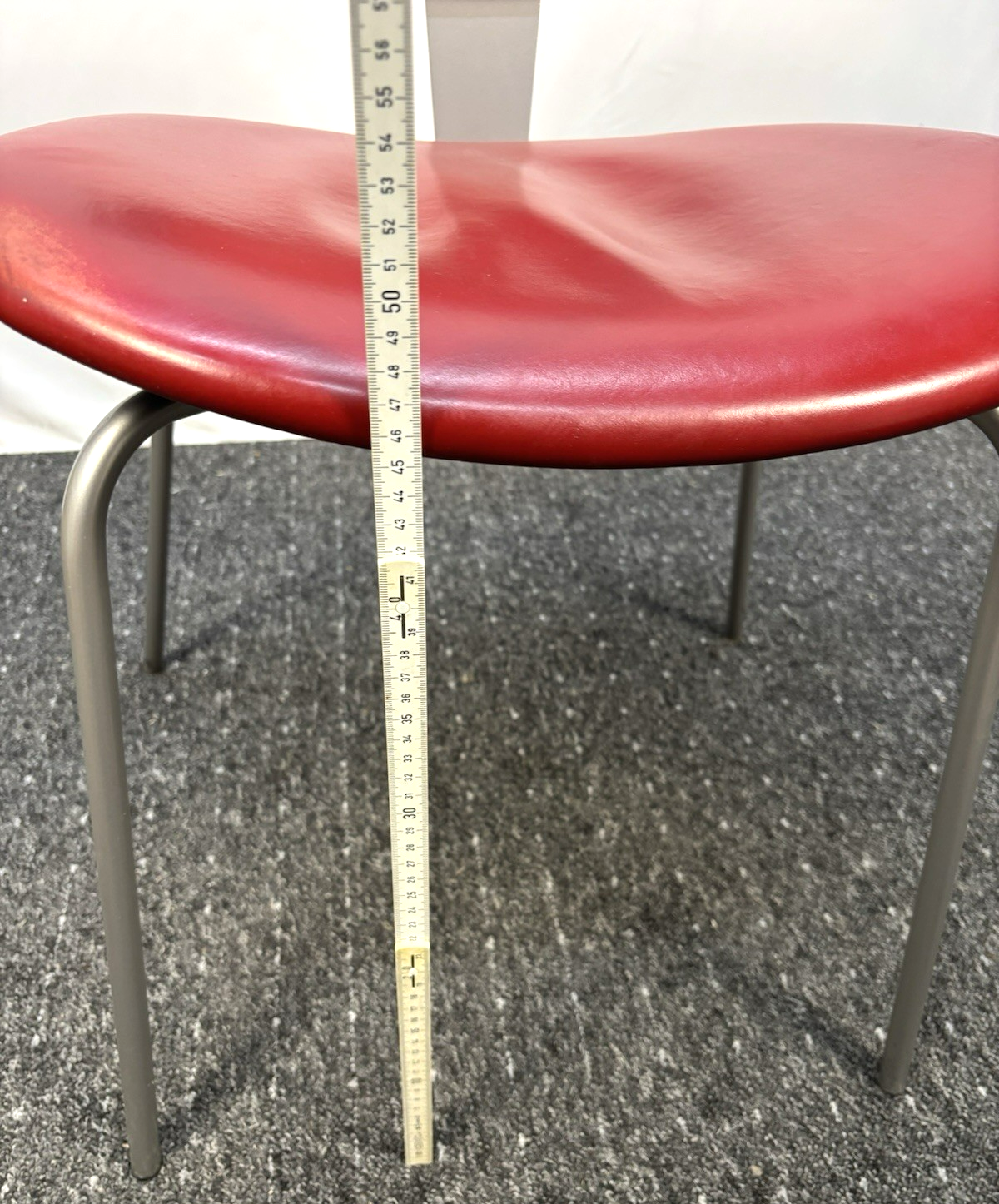 Calligaris Stuhl Küchenstuhl Büro Art Deco Bauhaus Vintage Edelstahl Leder