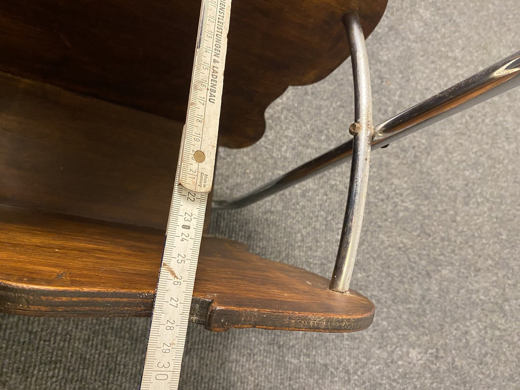 Beistelltisch Rauchertisch Zeitungsständer Stahlrohrmöbel Chrom Bauhaus Art Deco