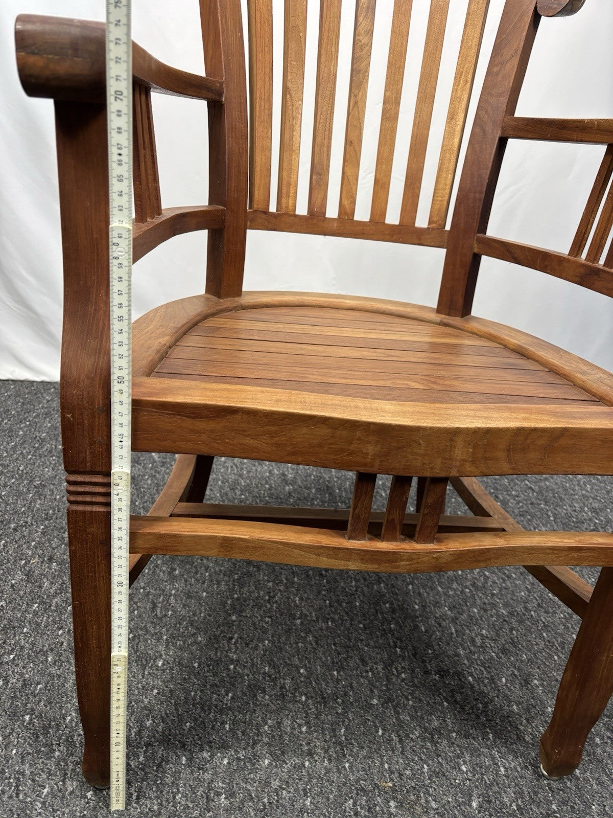 1 von 6 Massivholz Armlehnstuhl im Kolonialstil Art Deco Antik Büro Schreibtisch