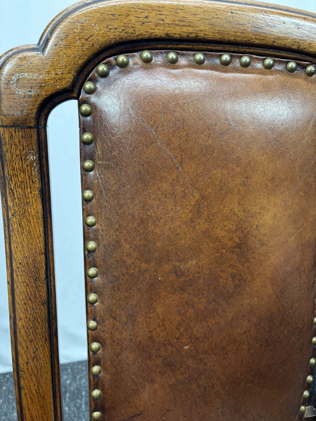 4er Set Esszimmerstuhl spanischer Stil Holz Leder Art Deco 