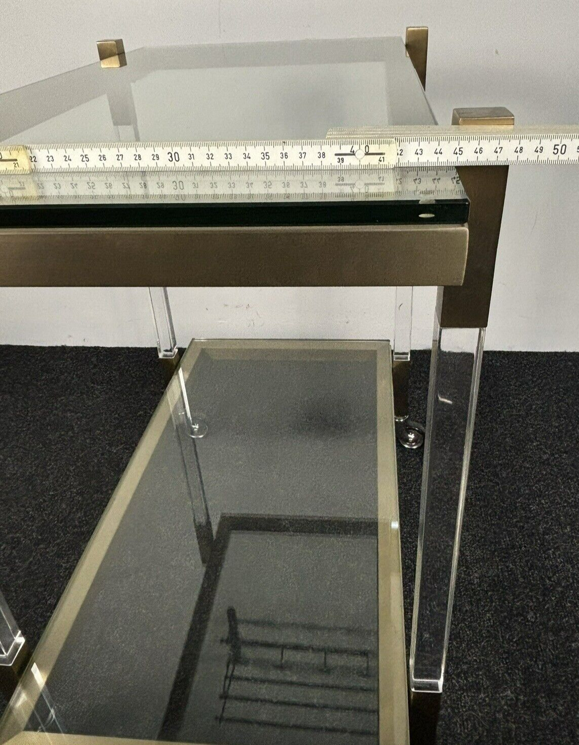 EICHHOLTZ Royalton Servierwagen Barwagen Messing gebürstet Glas Vintage Regency