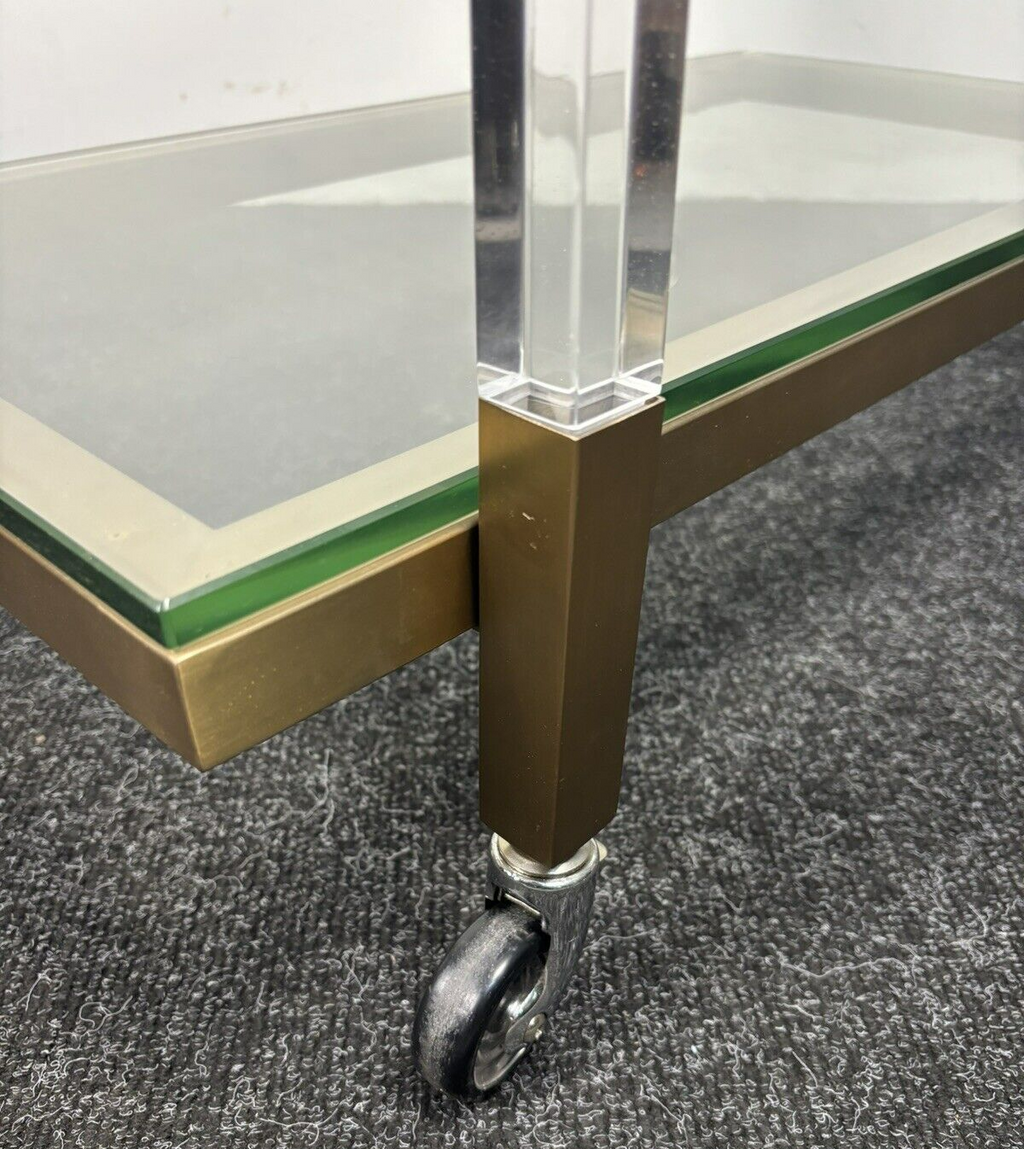 EICHHOLTZ Royalton Servierwagen Barwagen Messing gebürstet Glas Vintage Regency