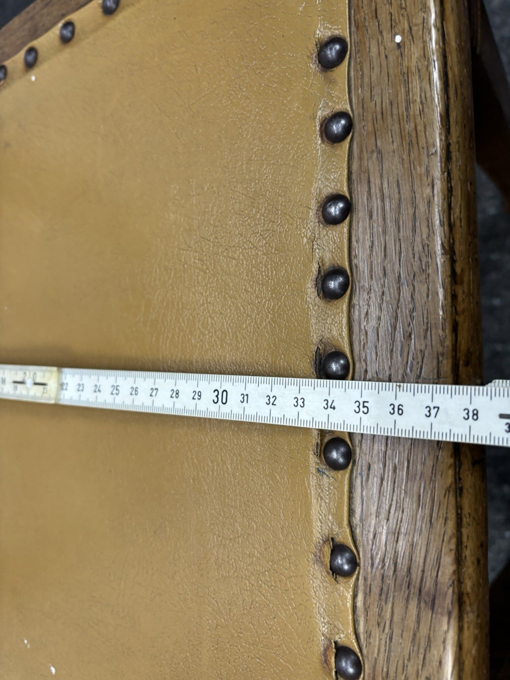 Küchenstuhl Massivholz Art Deco Leder Büro Schreibtisch Vintage