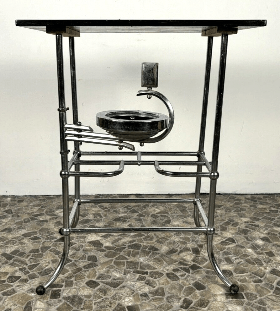 Art Deco Rauchertisch Stahlrohr Chrom Bauhaus Beistelltisch Aschenbecher Vintag - Wesel Antik Kunst Vintage