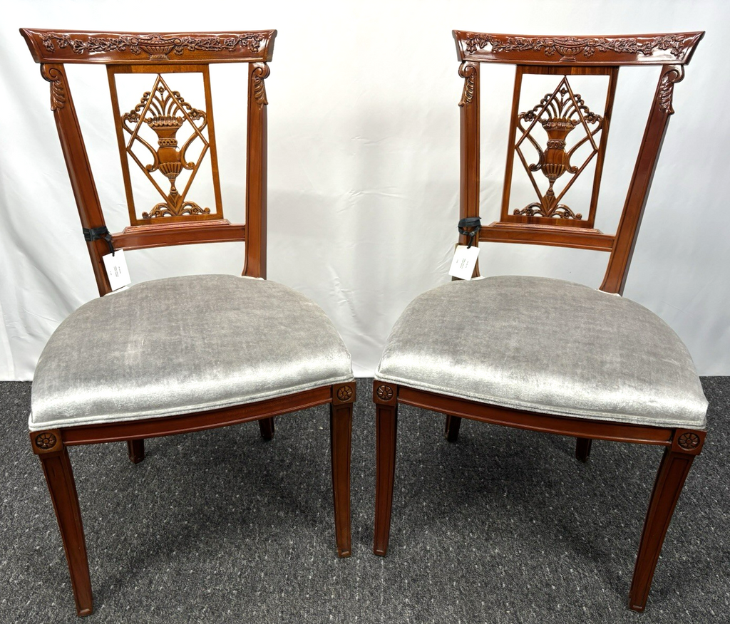 1 von 2 franz. Stilmöbel Stuhl Vintage Esszimmer Schreibtisch Holz Mahagonifarbe