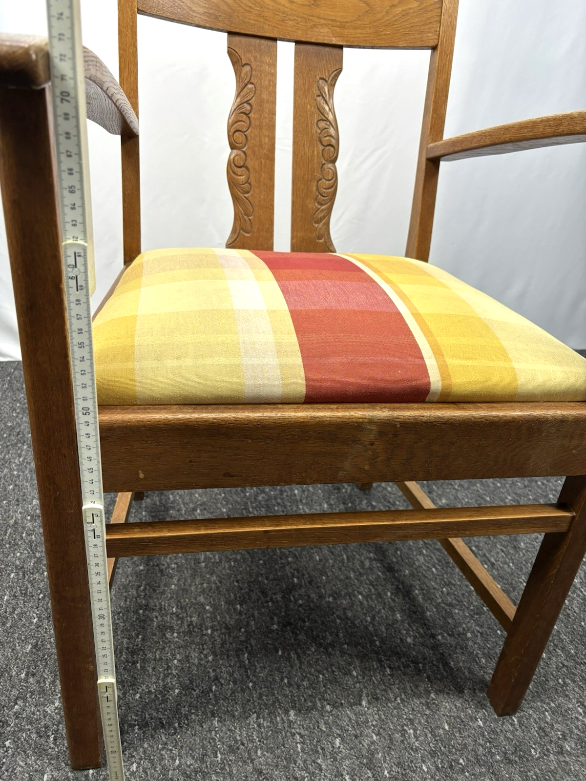 Armlehnstuhl Art Deco Vintage Büro Holzschnitzarbeiten