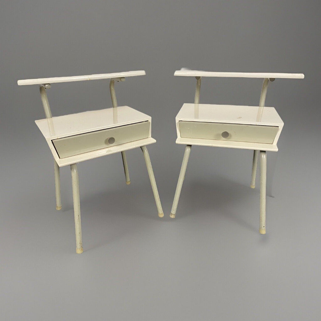 1von2 Nachttisch Holz Stahlrohr Bauhaus 