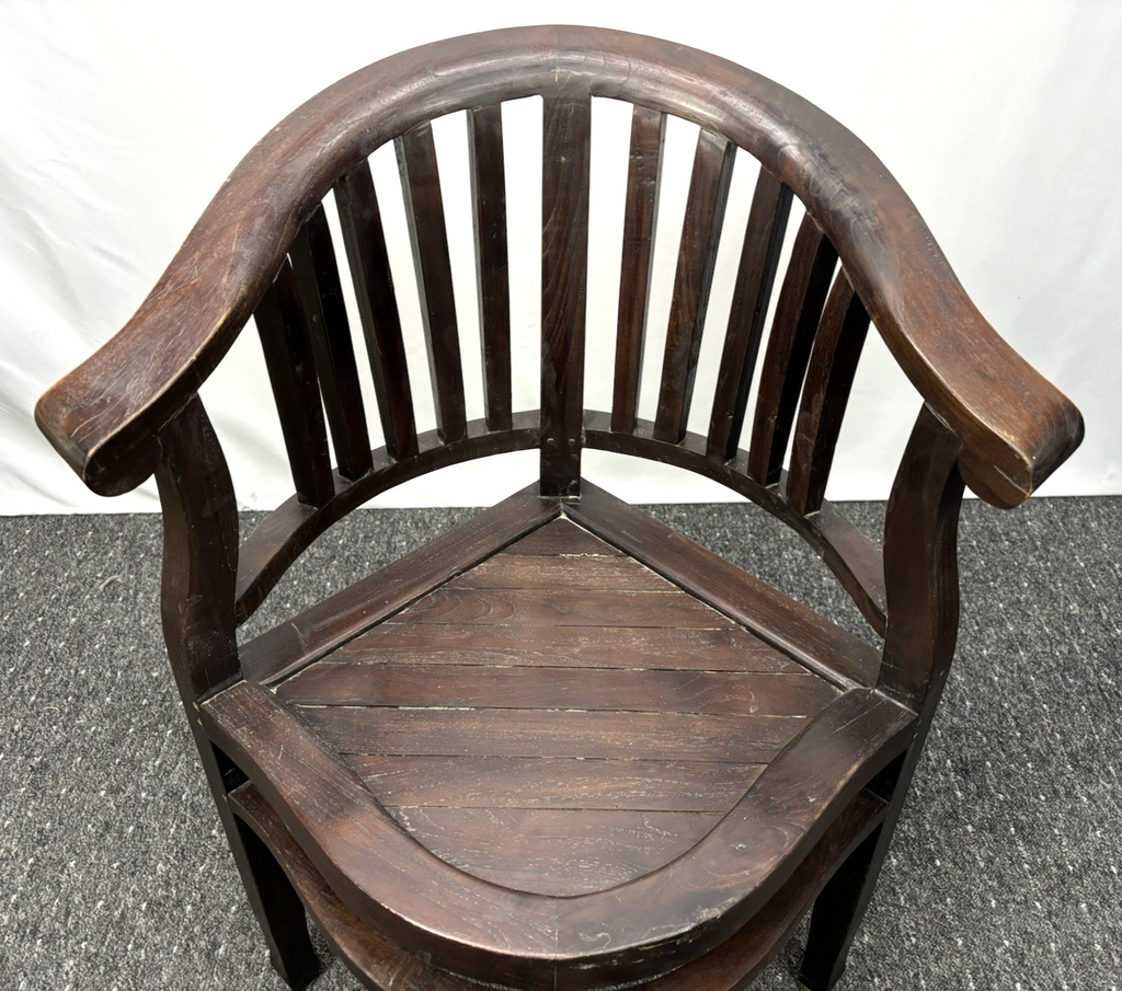 1 von 2 Eckstuhl Kolonial Stil Massivholz Art Deco Vintage Büro Captainchair