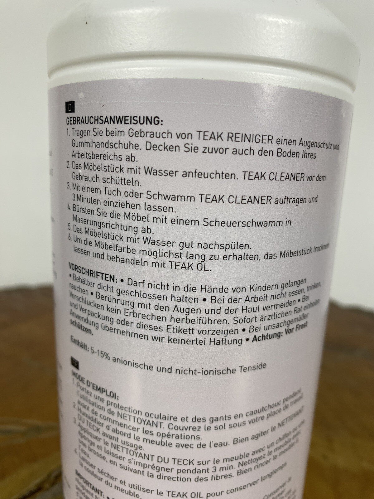 Teakholz Reiniger Cleaner 1000ml Flasche Holz Möbel