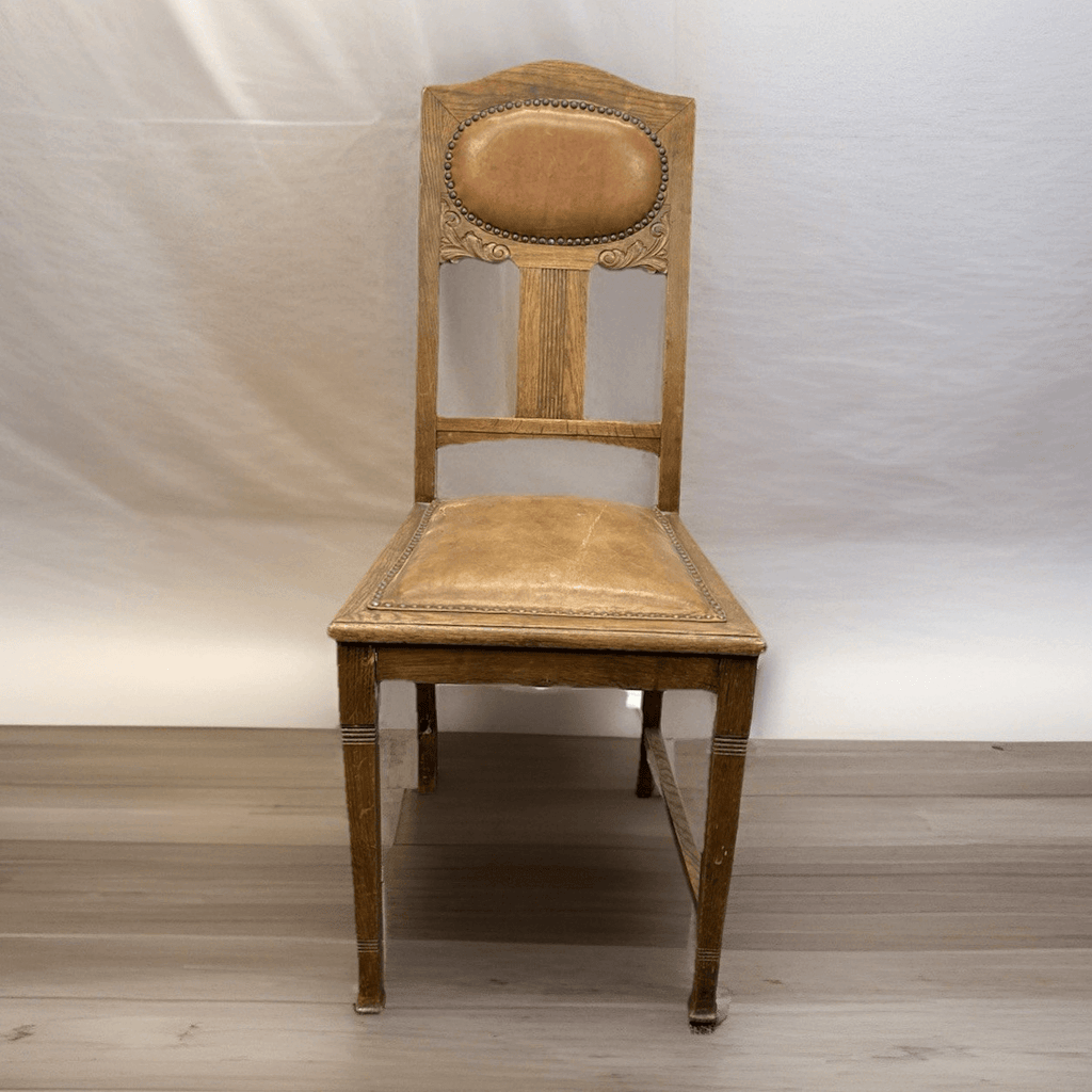 1 von 3  Bistrostuhl Kaffeehaus Art Deco Holz Leder zum Aufarbeiten