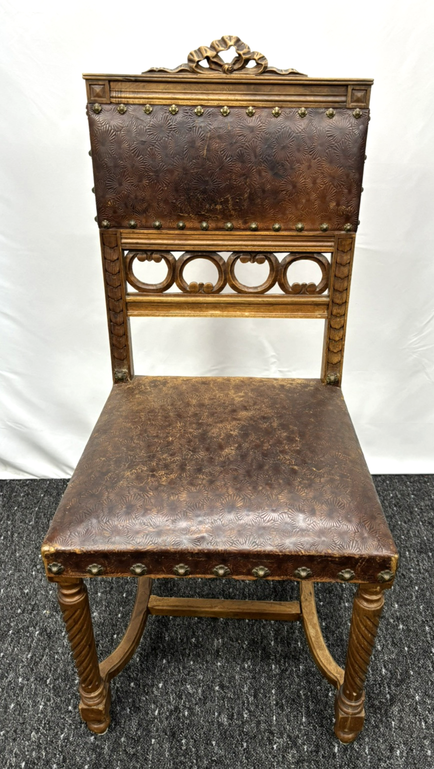 4er Stuhlset Esszimmer spanischer Stil Leder Art Deco Bauhaus für Bastler!