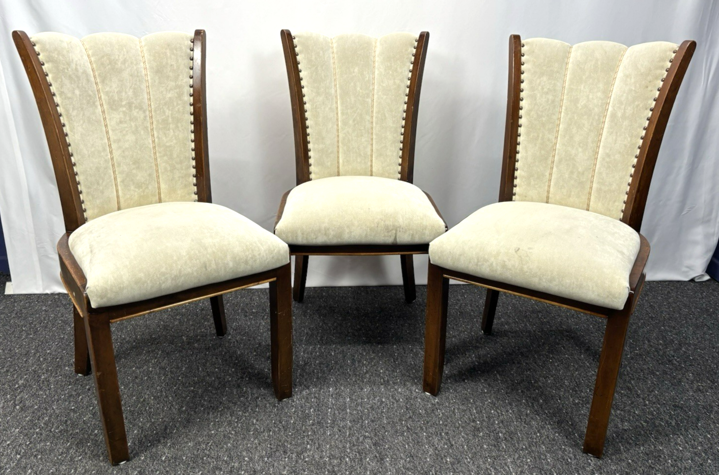 1 von 3 Polsterstuhl beige Art Deco Esszimmer Büro Vintage