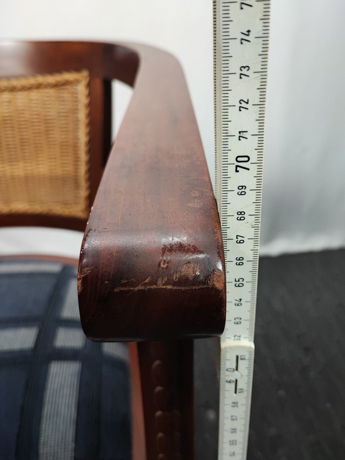 Kolonialstil Armlehnstuhl Massivholz Rattan Sessel Korbstuhl Polstersitz Vintage - Wesel Antik Kunst Vintage