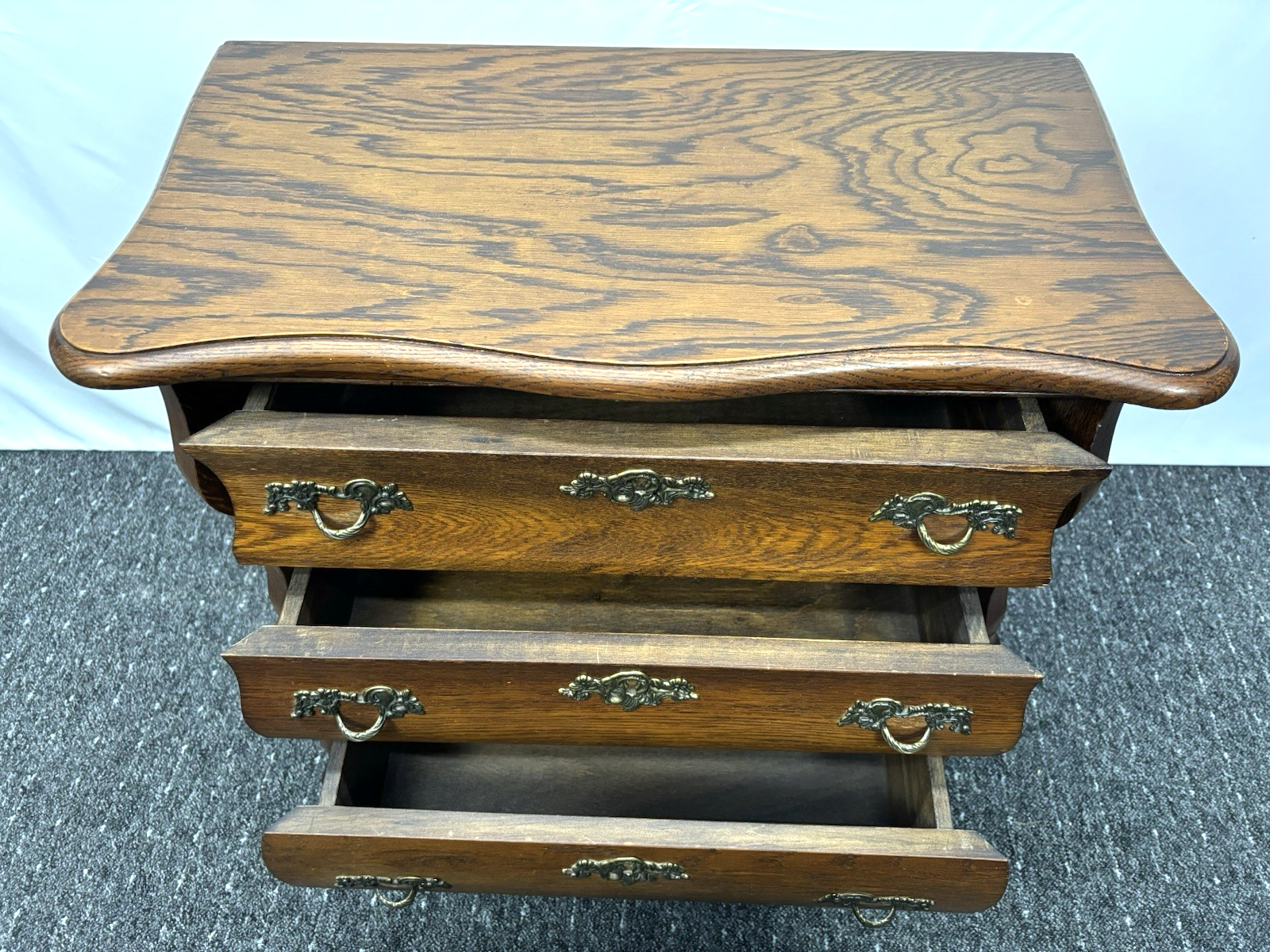 Kommode mit drei Schubladen Vintage Art Deco Holz 