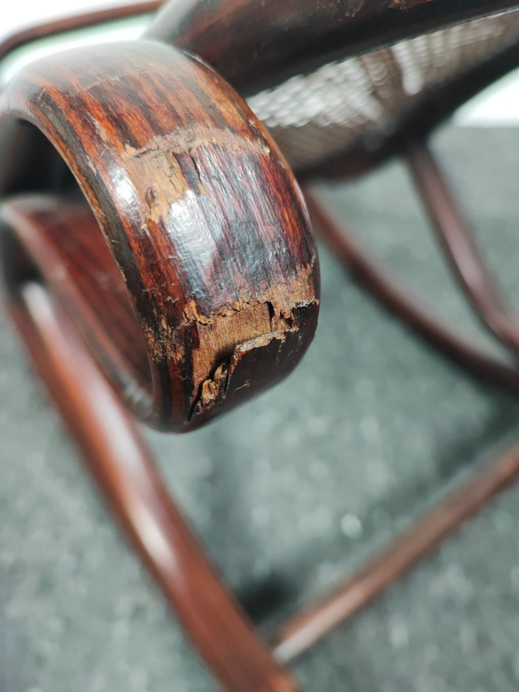 Original Thonet Schaukelstuhl Faulenzer Antik Bugholz Geflecht Jugendstil