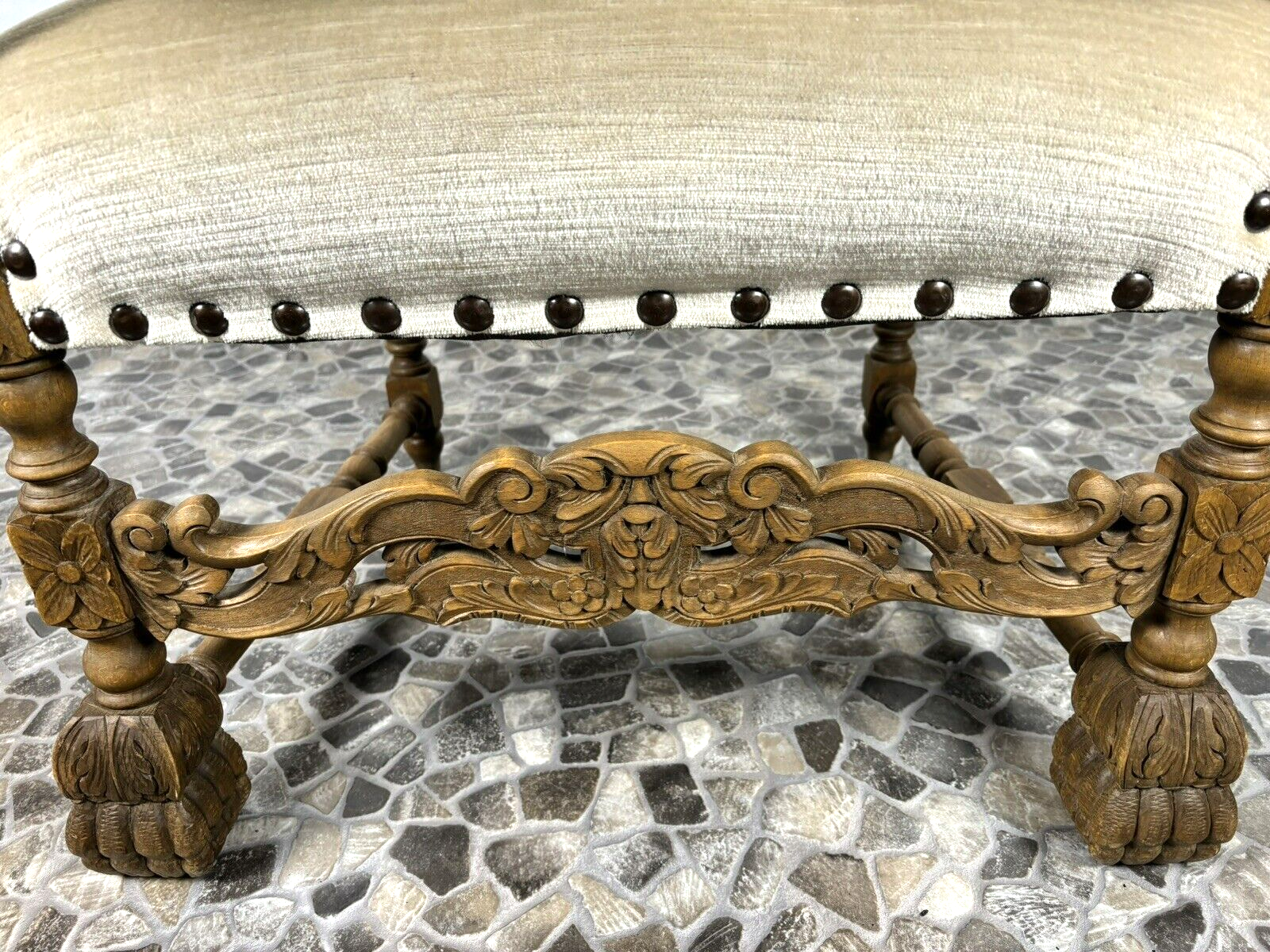 Thronsessel Art Deco Salonsessel Barockstil Massivholz Schnitzarbeiten