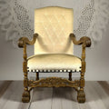 Thronsessel Art Deco Salonsessel Barockstil Massivholz Schnitzarbeiten