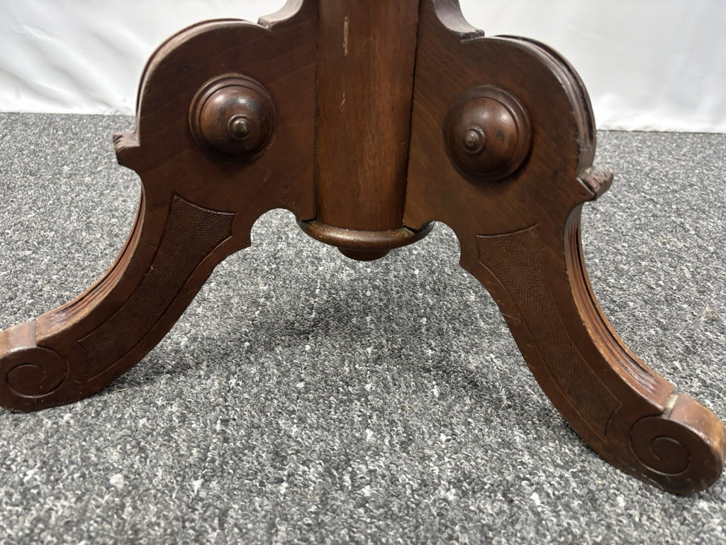 Hocker Rund Dreibein Massivholz Gusseisen Wiener Geflecht Art Deco Antik