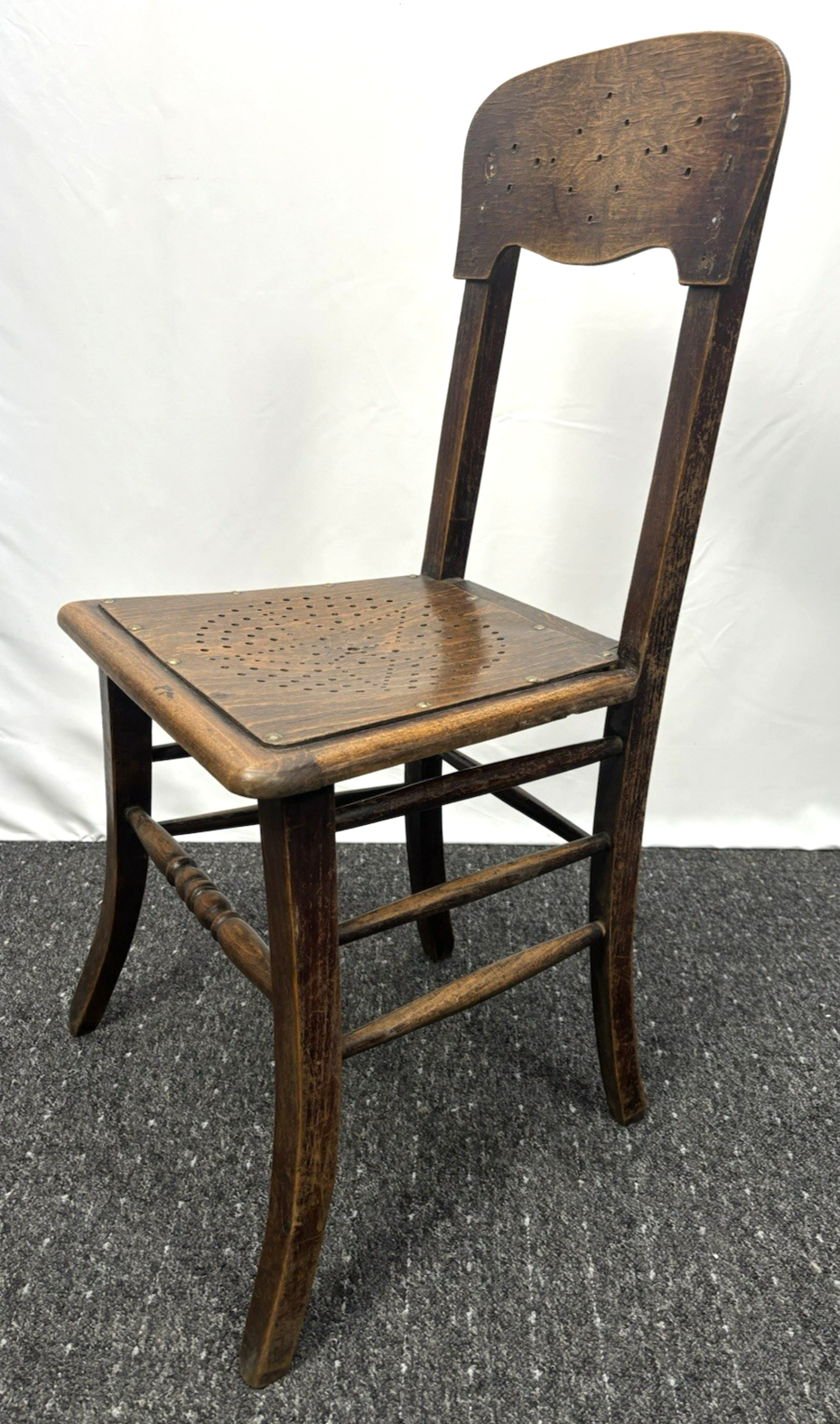 Kaffeehaus Stuhl Art Deco Prägesitz/ Lehne Holz Antik