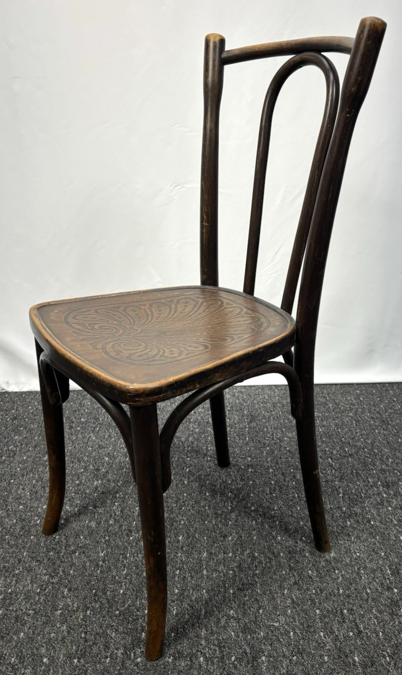 orig. Cosmos (ehem. Thonet) Bistrostuhl Kaffeehaus Prägesitz Art Deco Massivholz