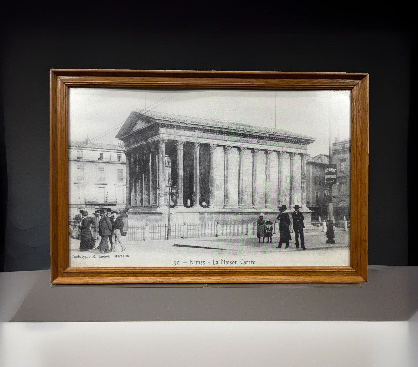 Bild Fotografiert Bleistiftzeichnung Nimes Gerahmt ca. 45x30 cm Vintage