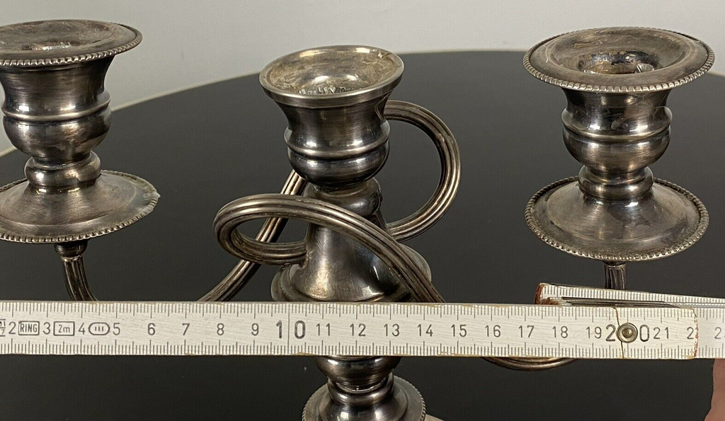 Kerzenständer Dreiflammig verchromt Kupfer Bauhaus 