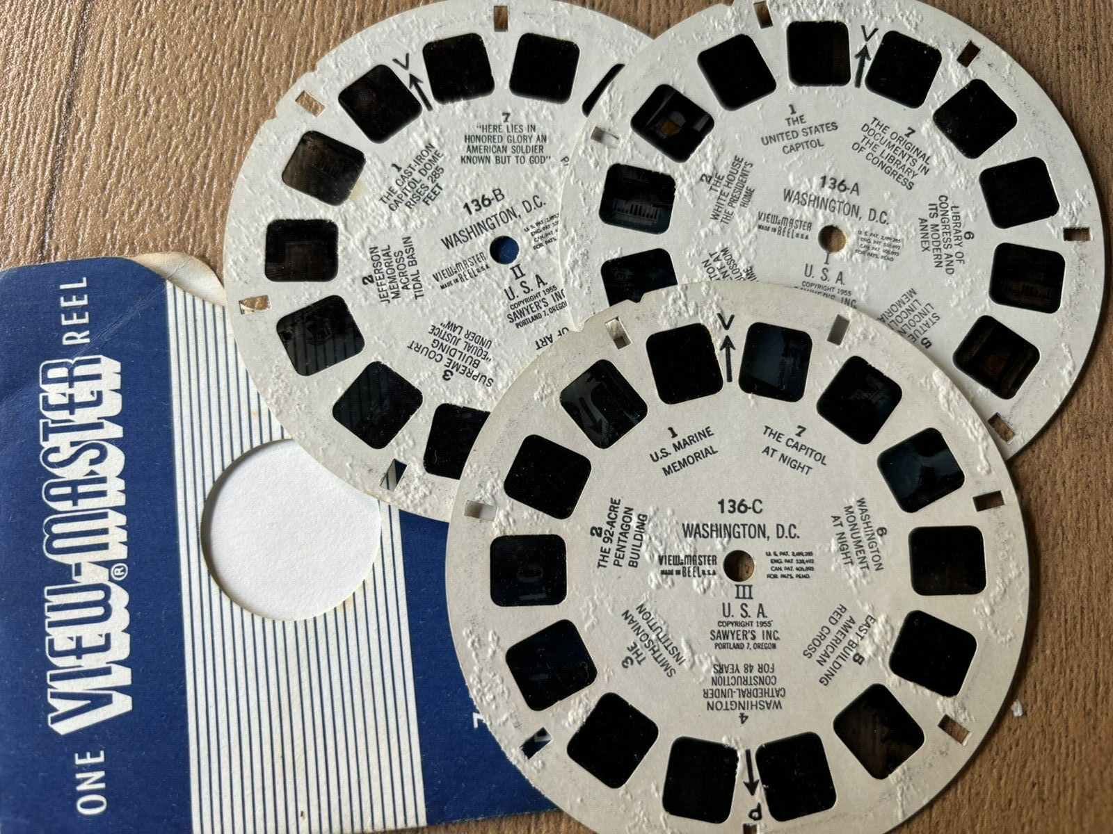 3er Set, view-master, 136 A,B,C,  Washington D.C., viewmaster, guter Zustand