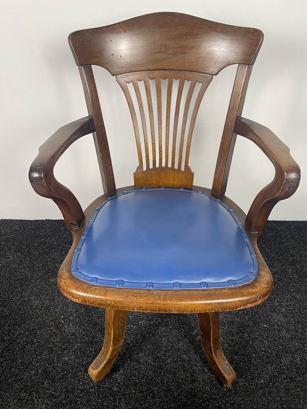 Amerikanischer Drehstuhl Officechair Büro Antik Art Deco