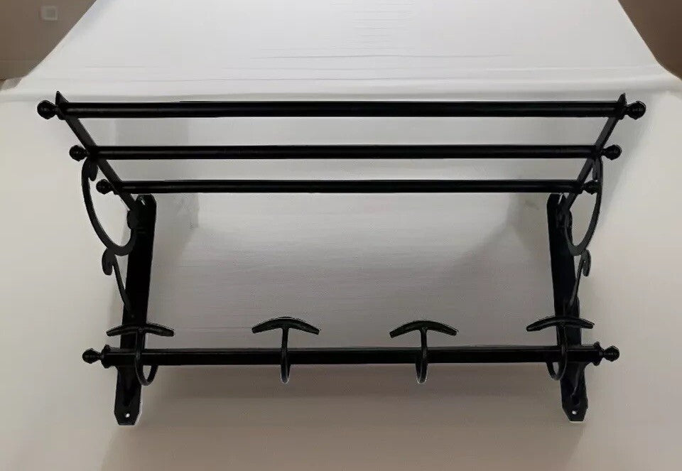 Wandgarderobe Stahlrohr schwarz mit Hutablage Art Deco Bauhaus 