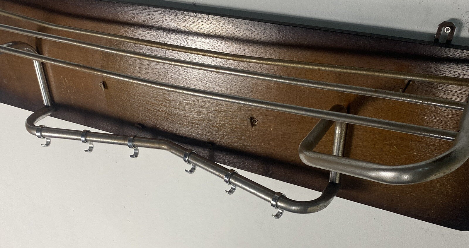 Wandgarderobe Stahlrohr Holz Bauhaus ArtDeco 