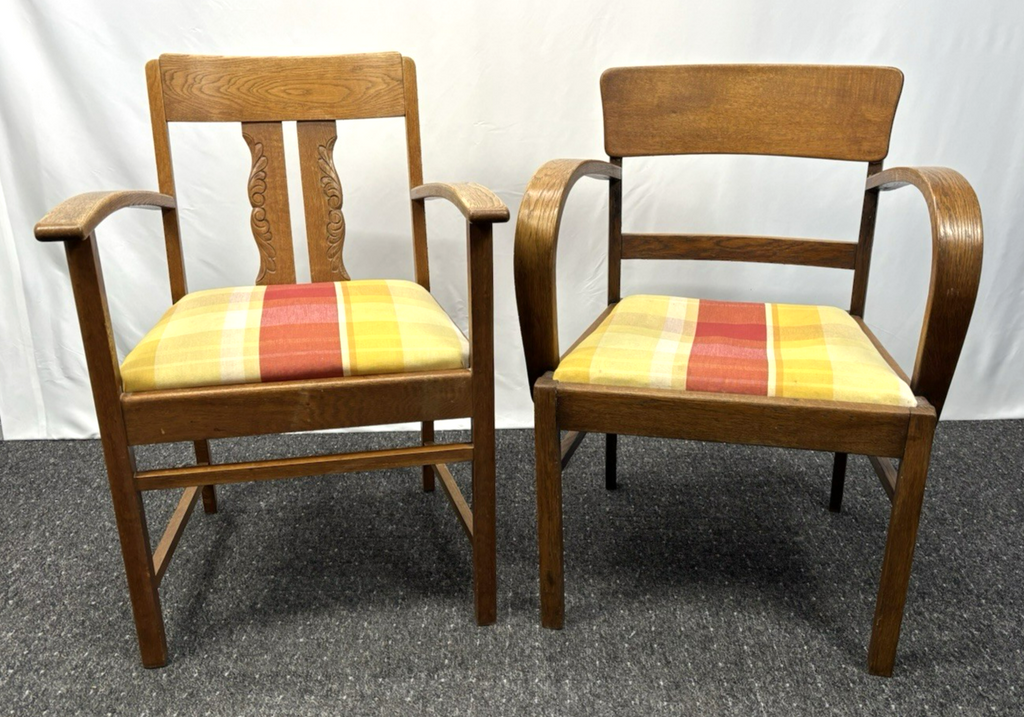 Armlehnstuhl Art Deco Vintage Büro Holzschnitzarbeiten