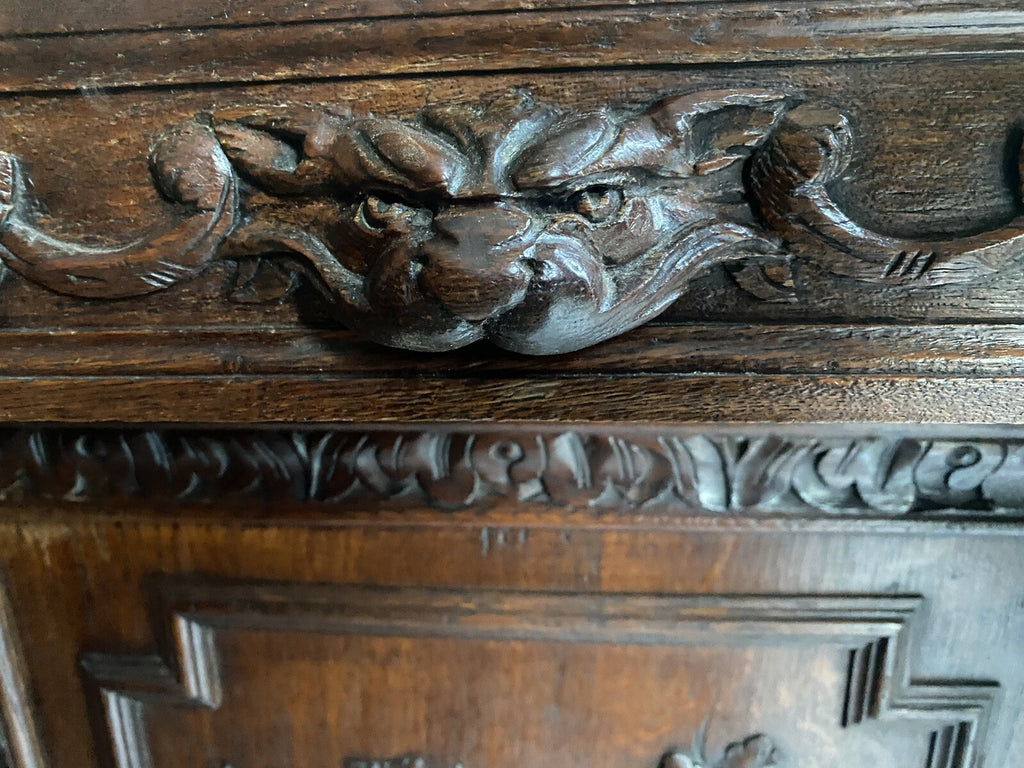 Prachtvoller Antiker Buffetschrank | Gründerzeit Aufsatzbuffet | Eiche massiv |