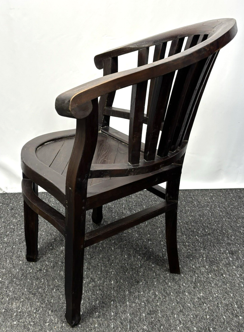 1 von 2 Eckstuhl Kolonial Stil Massivholz Art Deco Vintage Büro Captainchair