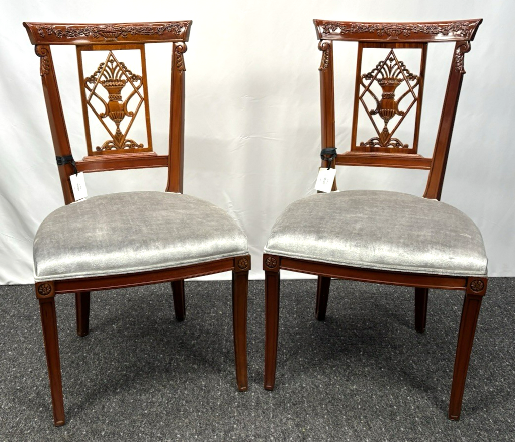 1 von 2 franz. Stilmöbel Stuhl Vintage Esszimmer Schreibtisch Holz Mahagonifarbe