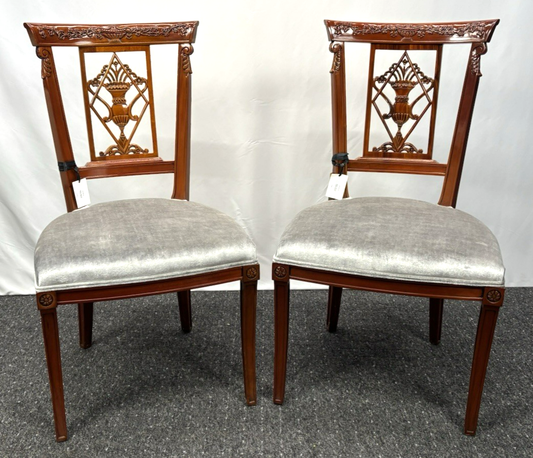 1 von 2 franz. Stilmöbel Stuhl Vintage Esszimmer Schreibtisch Holz Mahagonifarbe