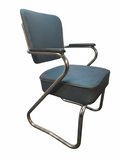 Bauhaus Freischwinger Stuhl 30er 40er Jahre Stahlrohr Chrom Vintage Armlehnen