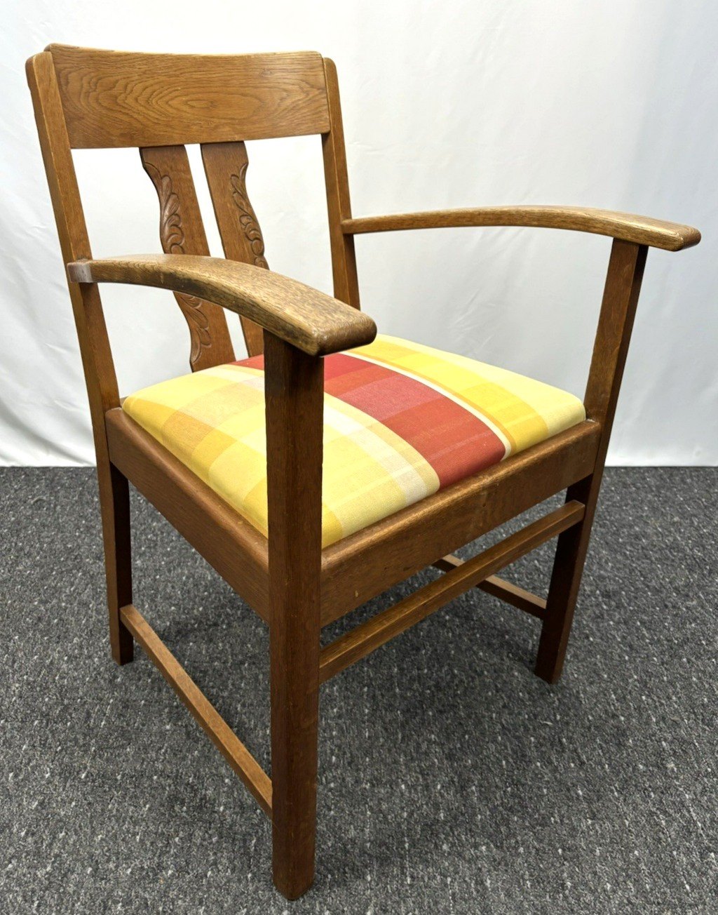Armlehnstuhl Art Deco Vintage Büro Holzschnitzarbeiten