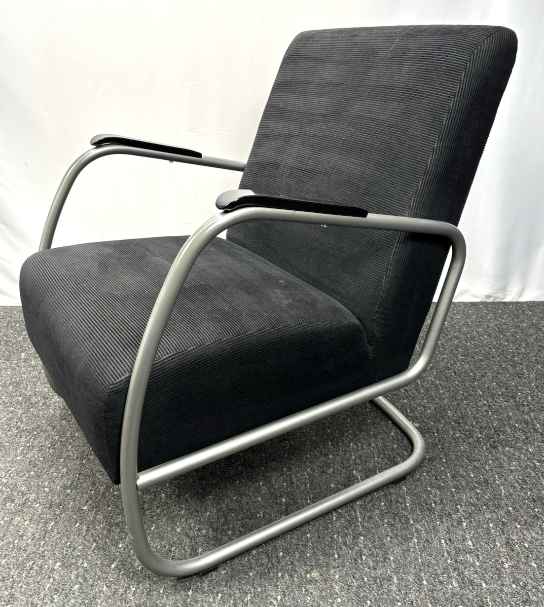 1 von 2 Sessel Bauhaus Stahlrohr Stoffbezug Freischwinger Fauteuil Thonet Gispen