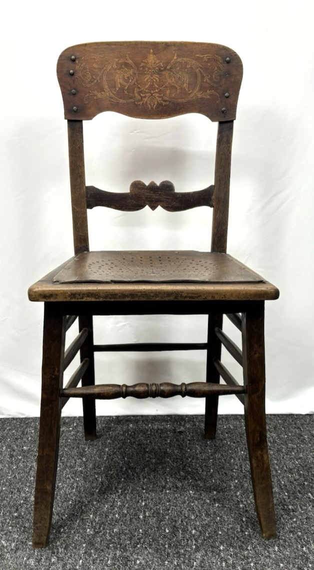 Bistrostuhl Kaffeehaus Prägesitz/ Lehne Massivholz Art Deco Antik