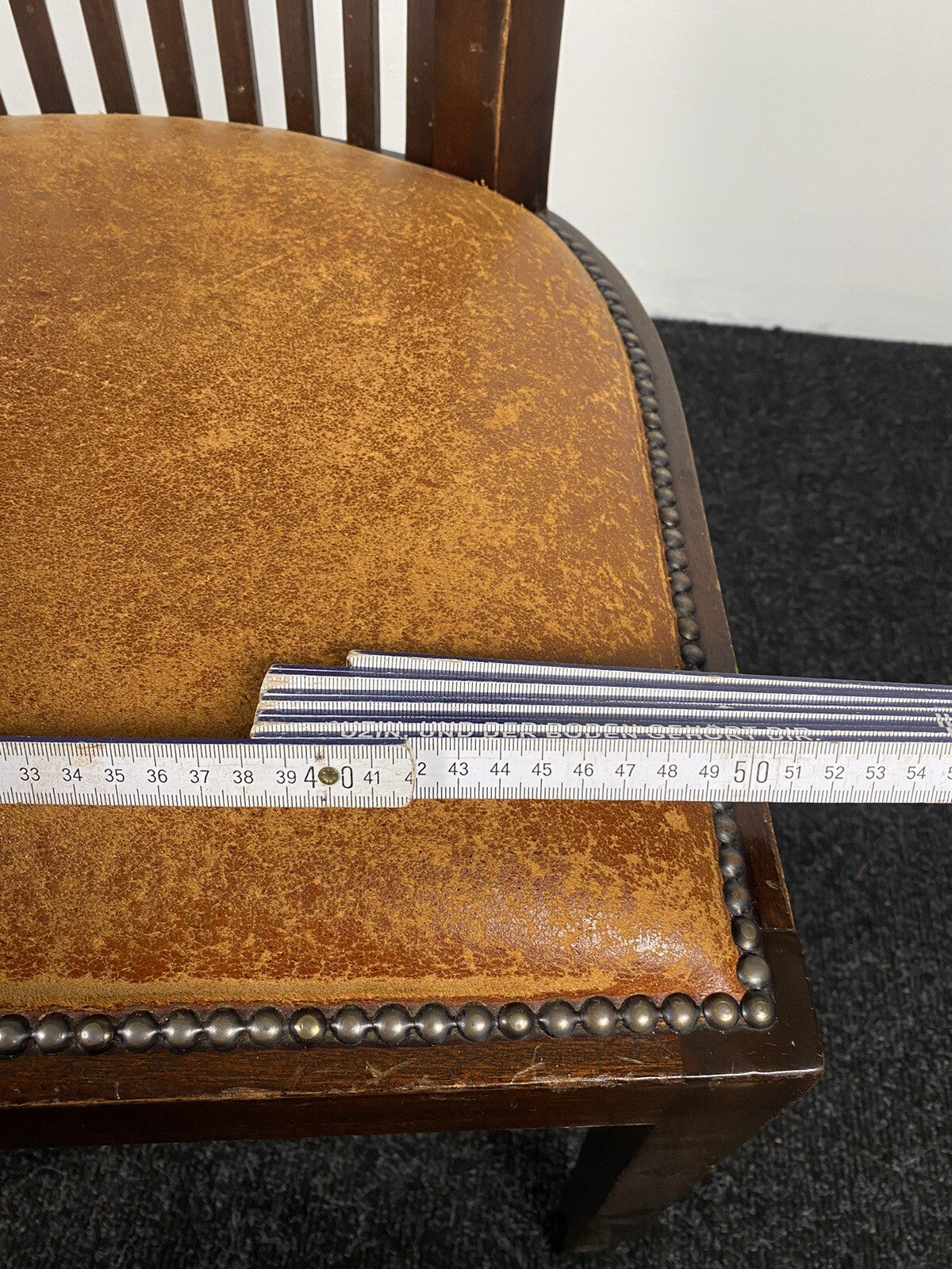 1 von 2 Hochlehnstuhl ArtDeco Leder extra breit, Büro, Esszimmer