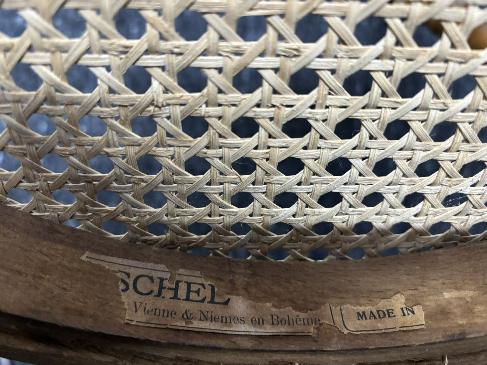 ORIGINAL Fischel Kaffeehaus Stuhl Wiener Geflecht Küche Esszimmer Art Deco Antik