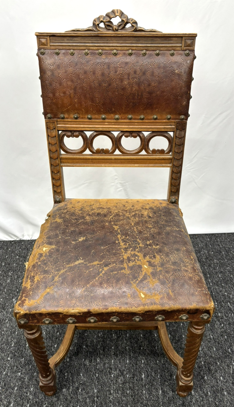 4er Stuhlset Esszimmer spanischer Stil Leder Art Deco Bauhaus für Bastler!